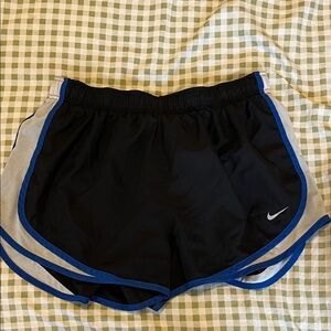Nike Black and Blue Athletic Shorts with Performance Fabric
